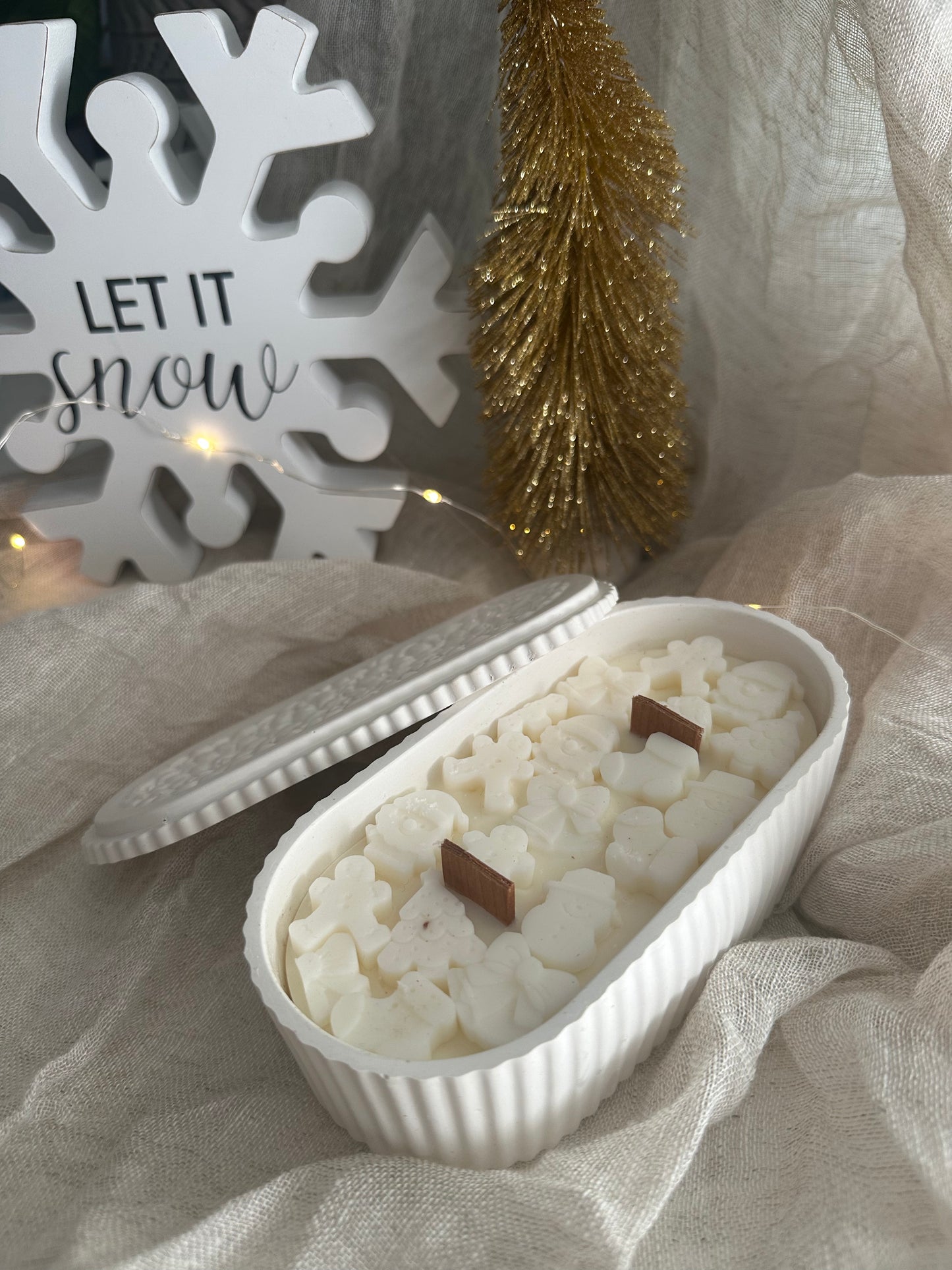 Christmas candle with decorations