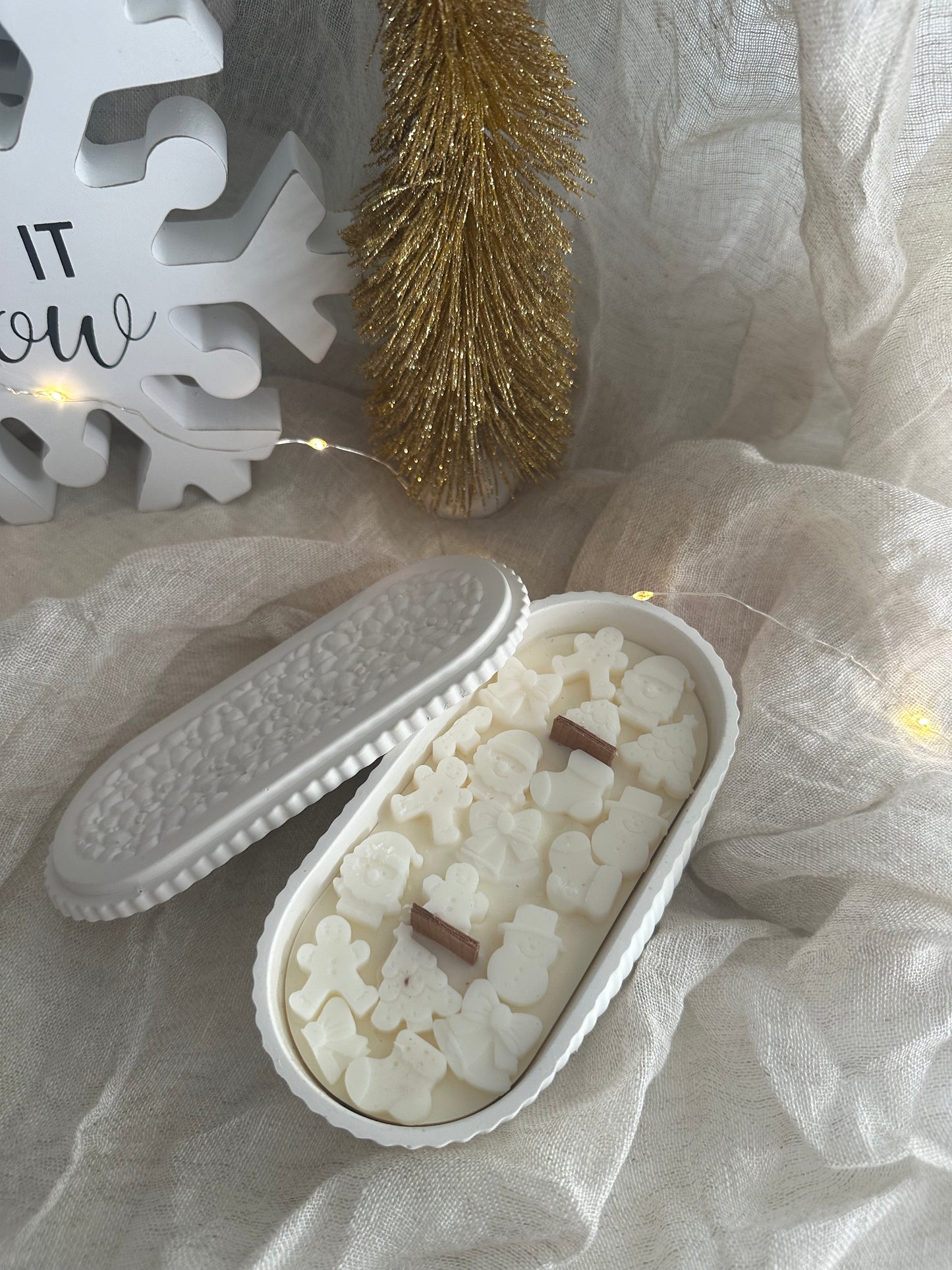 Christmas candle with decorations