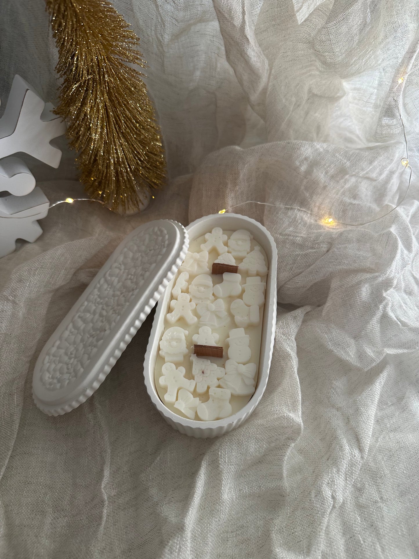 Christmas candle with decorations