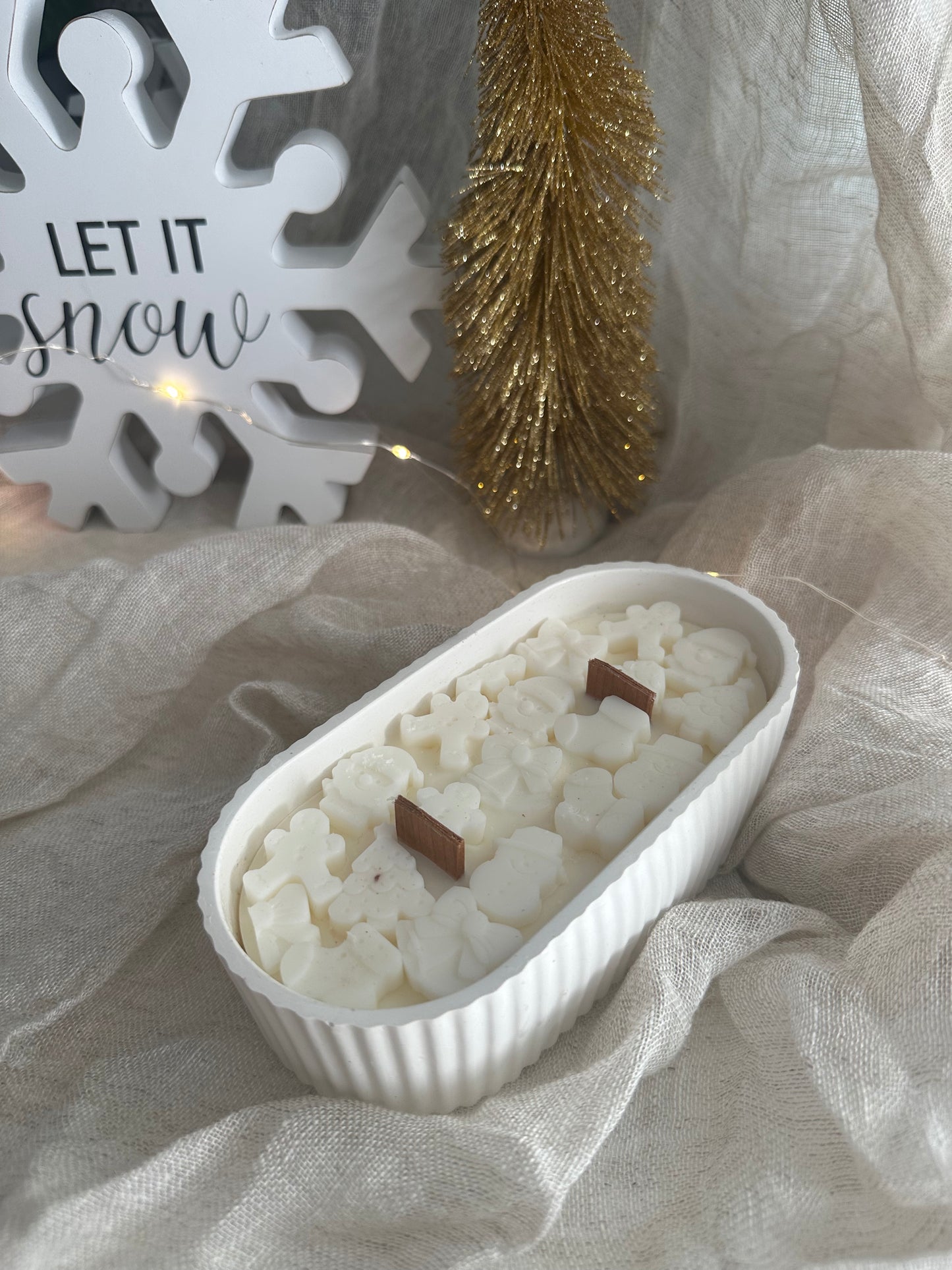 Christmas candle with decorations