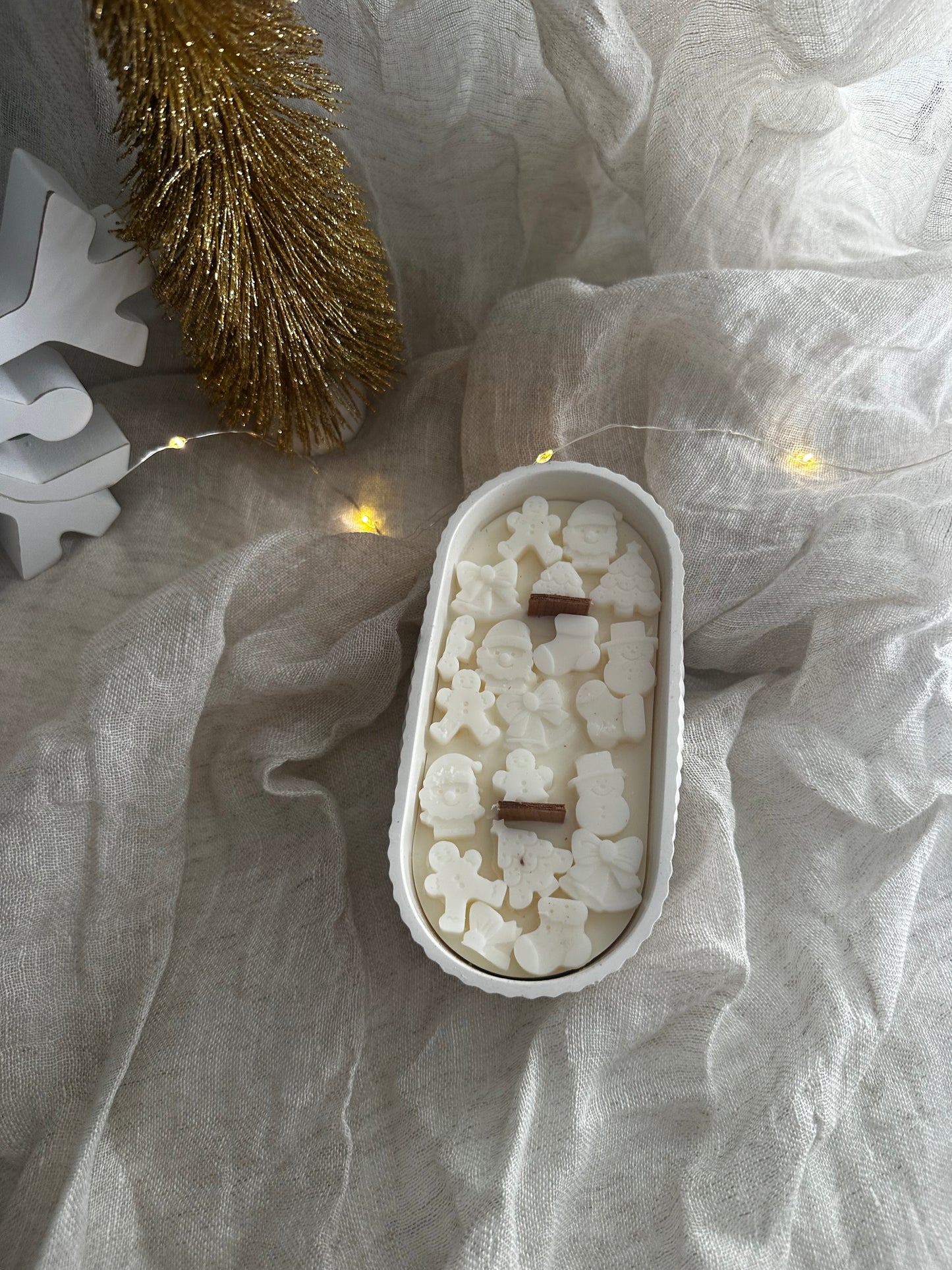 Christmas candle with decorations