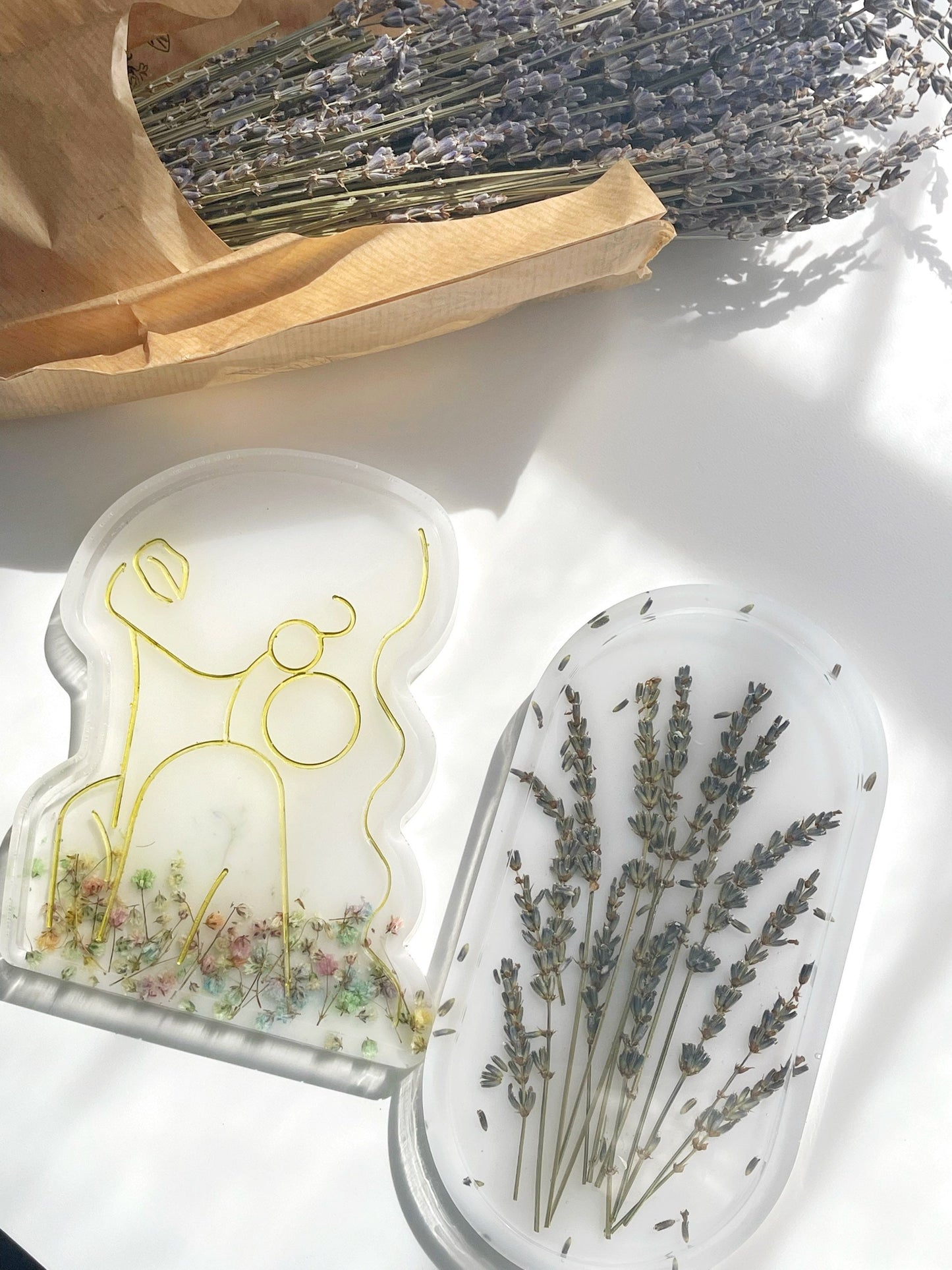 Shiny Goddess Woman Jewelry Tray Jewelry| Dried lavender resin tray | jewelry dish | catch all tray | home decor