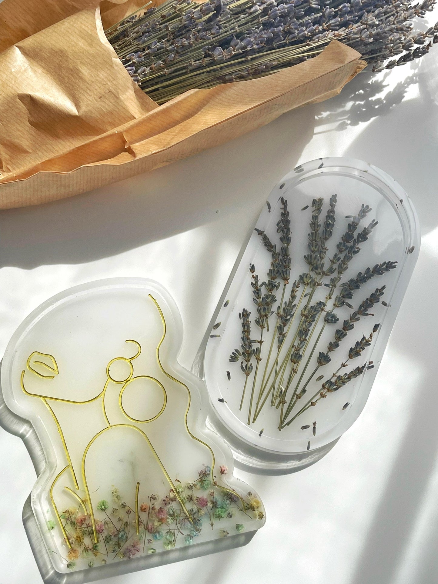 Shiny Goddess Woman Jewelry Tray Jewelry| Dried lavender resin tray | jewelry dish | catch all tray | home decor