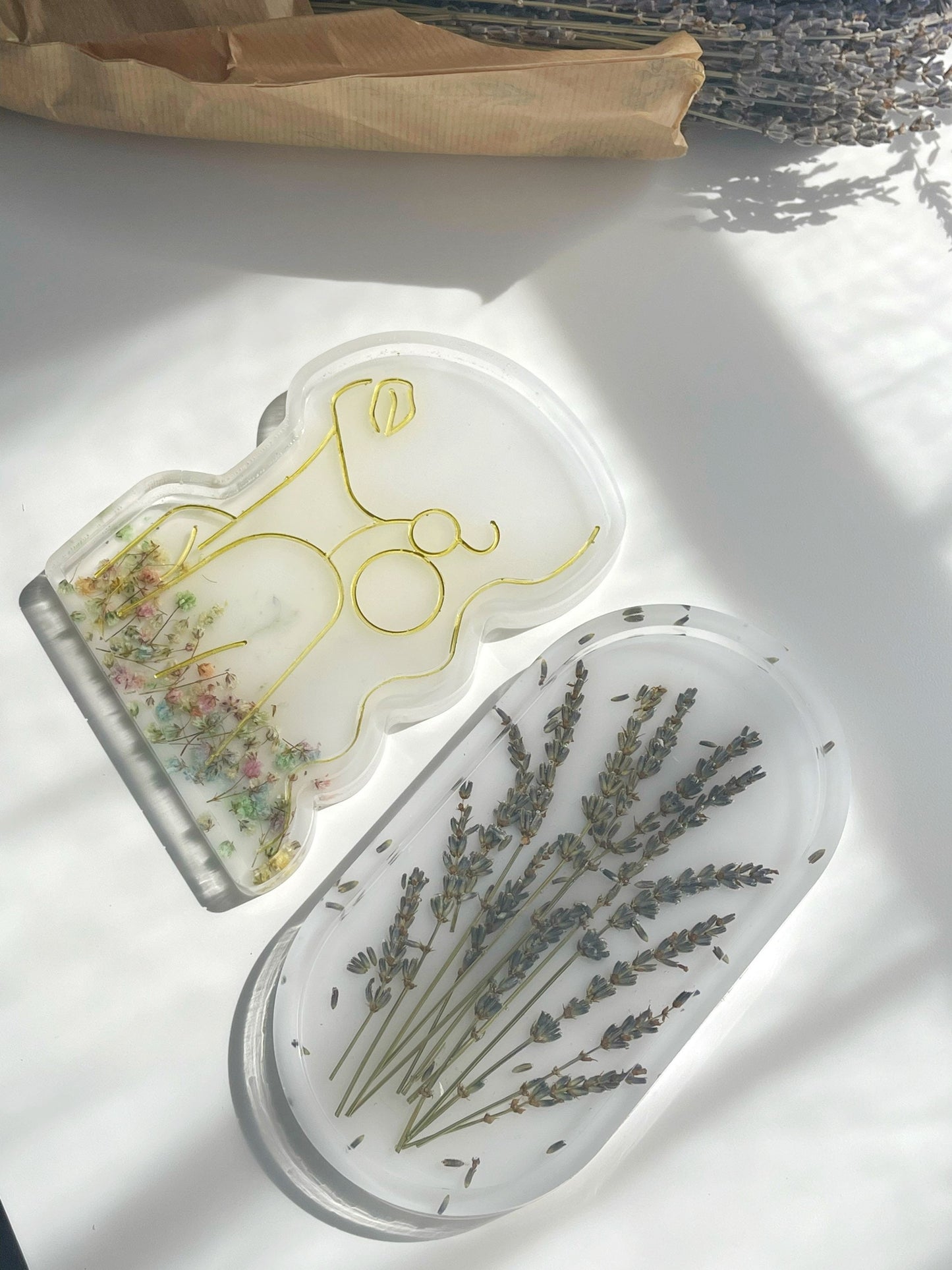 Shiny Goddess Woman Jewelry Tray Jewelry| Dried lavender resin tray | jewelry dish | catch all tray | home decor