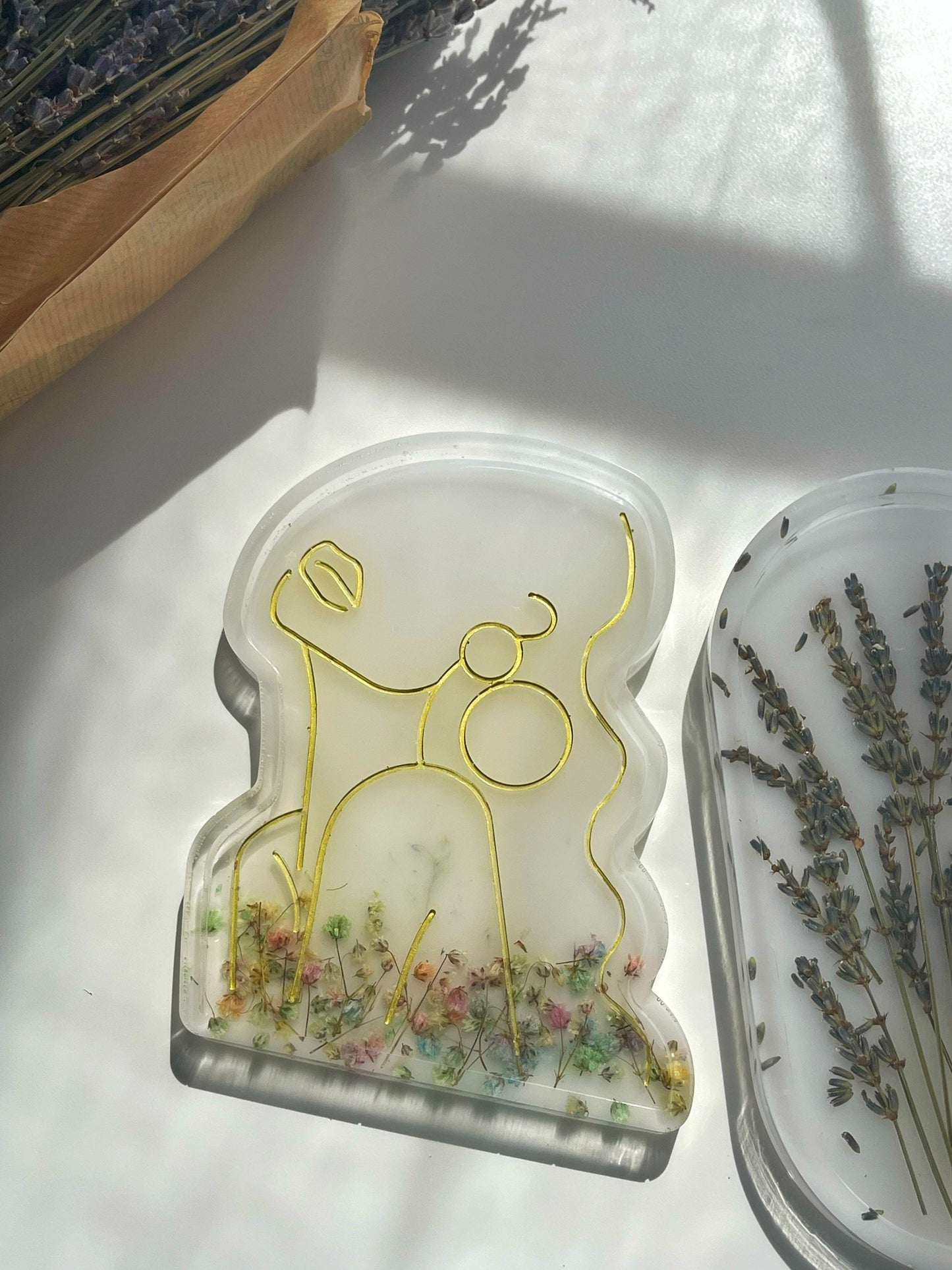 Shiny Goddess Woman Jewelry Tray Jewelry| Dried lavender resin tray | jewelry dish | catch all tray | home decor