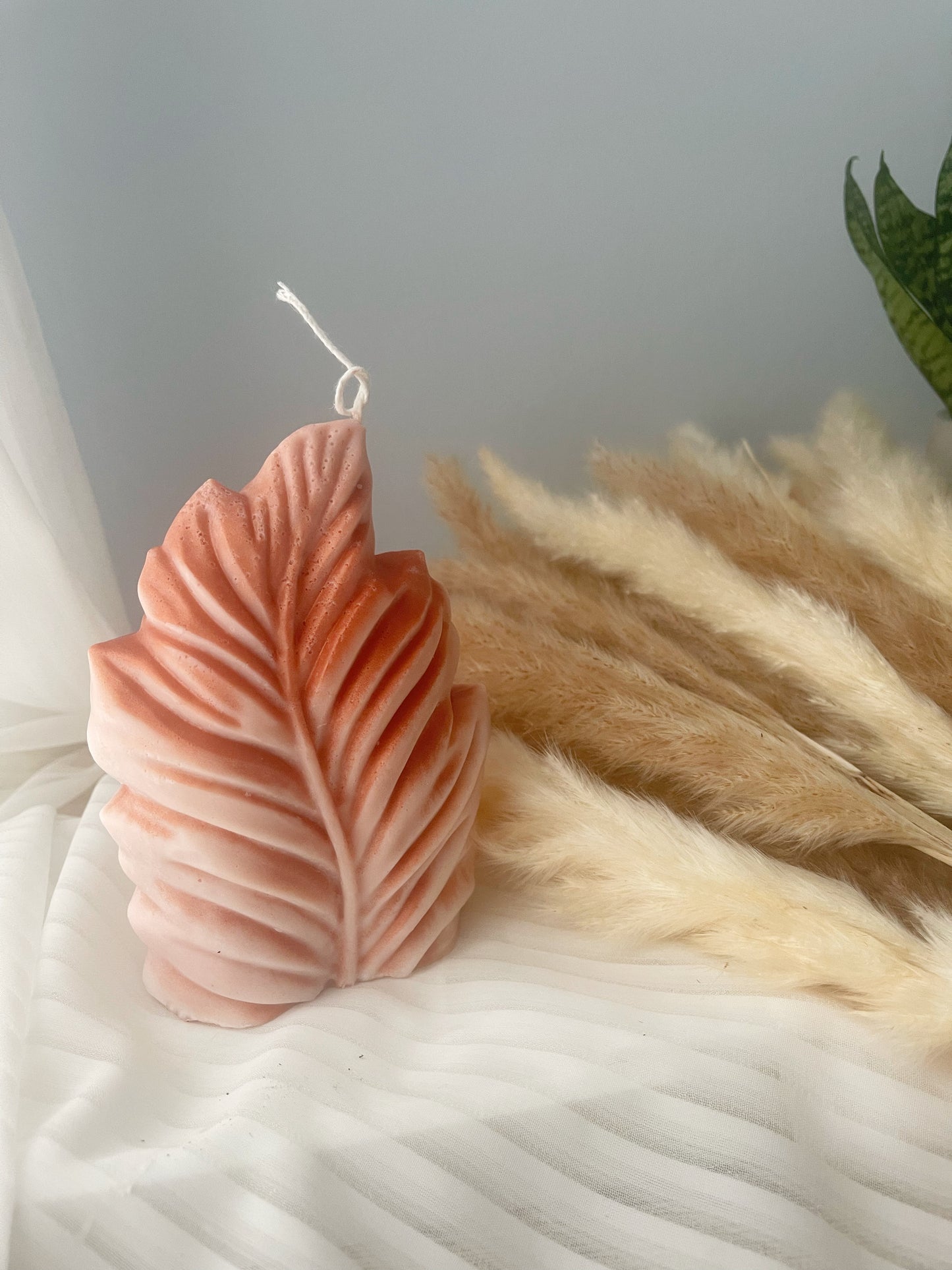 Beautiful Pillar Leaf Candle