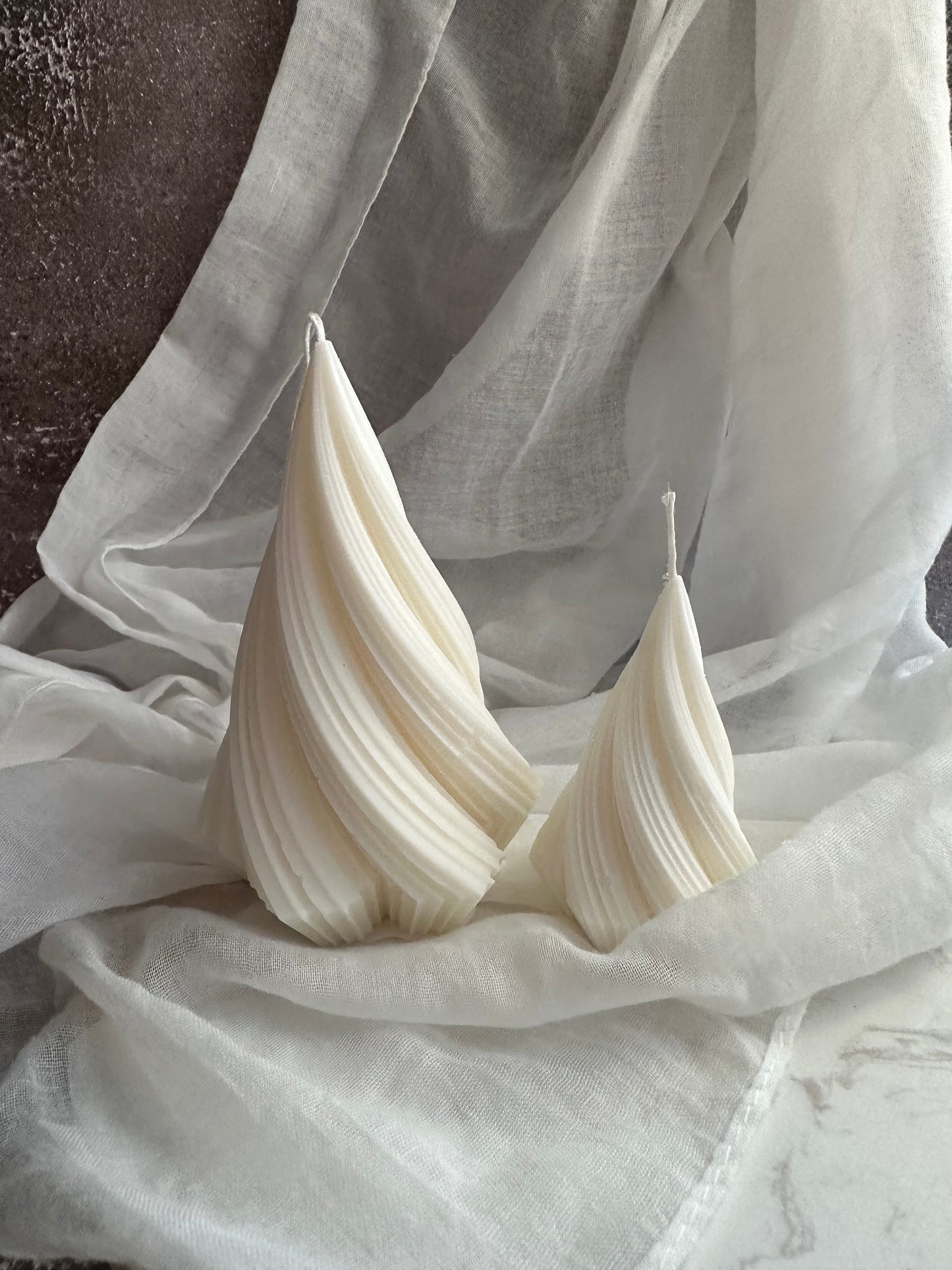 SPIRAL CHRISTMAS TREE Candle - Winter Holiday Decor, Christmas Decor, Christmas Gift