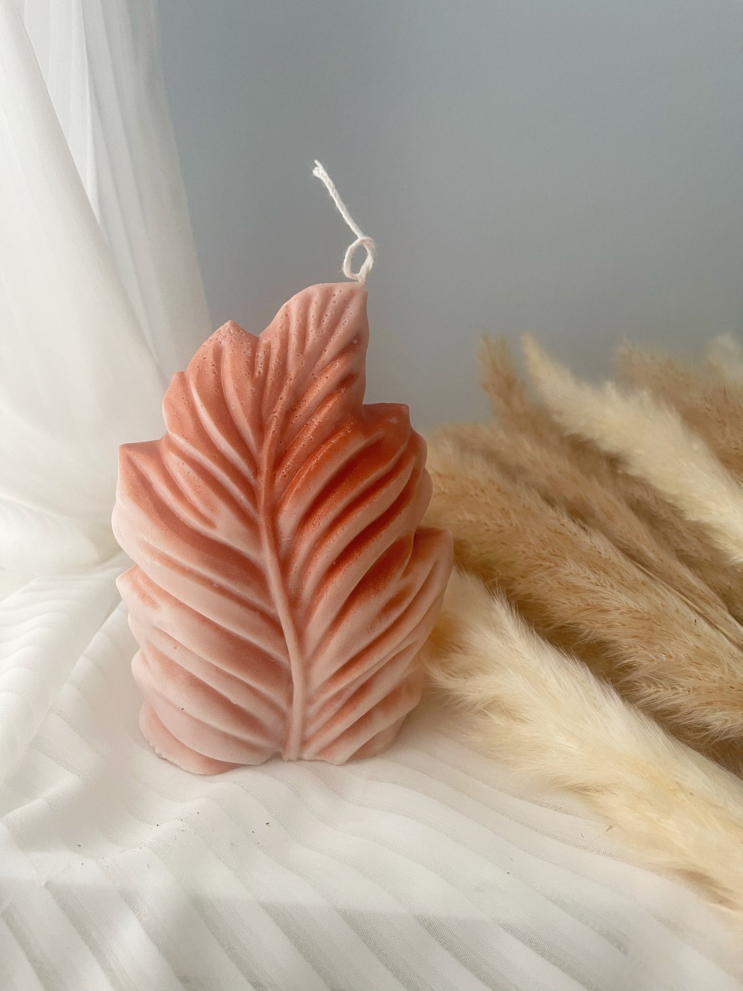 Beautiful Pillar Leaf Candle